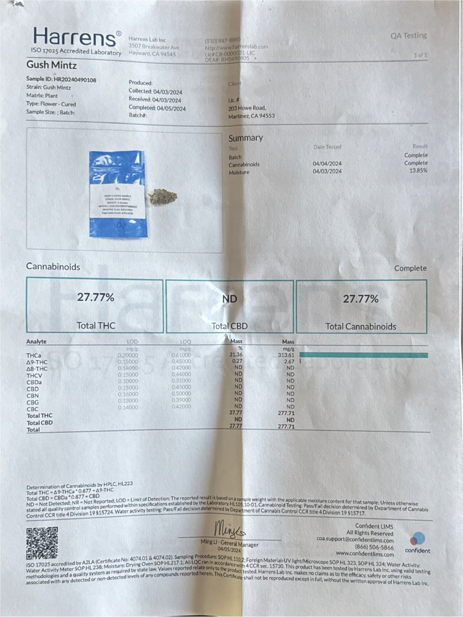 Gush Mintz 27.77% High THCa Greenhouse Flower Hemp Coalition Worldwide