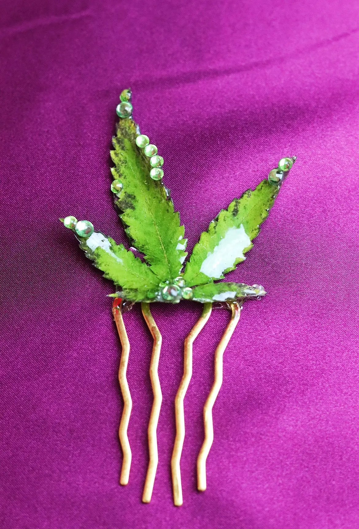 Hemp Leaf Hair Pin Clip The Leaf Hair Pin Ranchera Familia